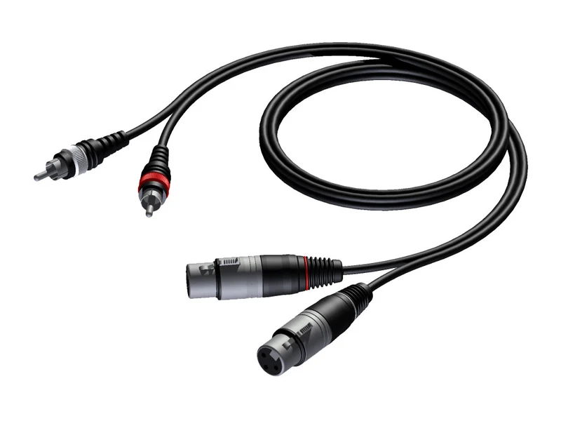 ProCab signalkabel 2 x XLR-hona > 2 x RCA - 1,5 m