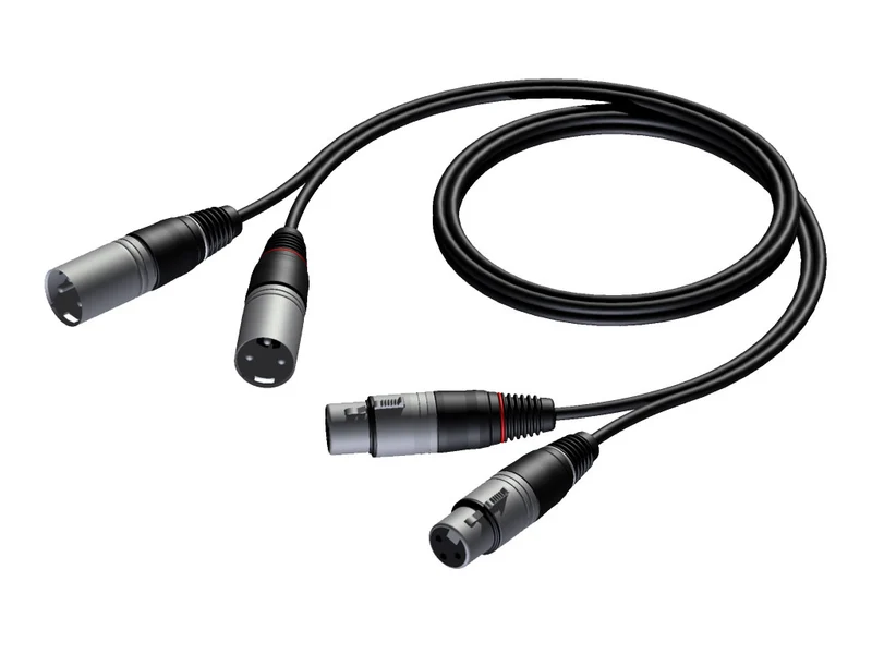 ProCab 2 x XLR hona > 2 x XLR hane - signalkabel 1,5 m