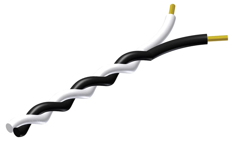ProCab tvinnad kabel 2 x 0,5 mm² svart - Hvid 100 meter