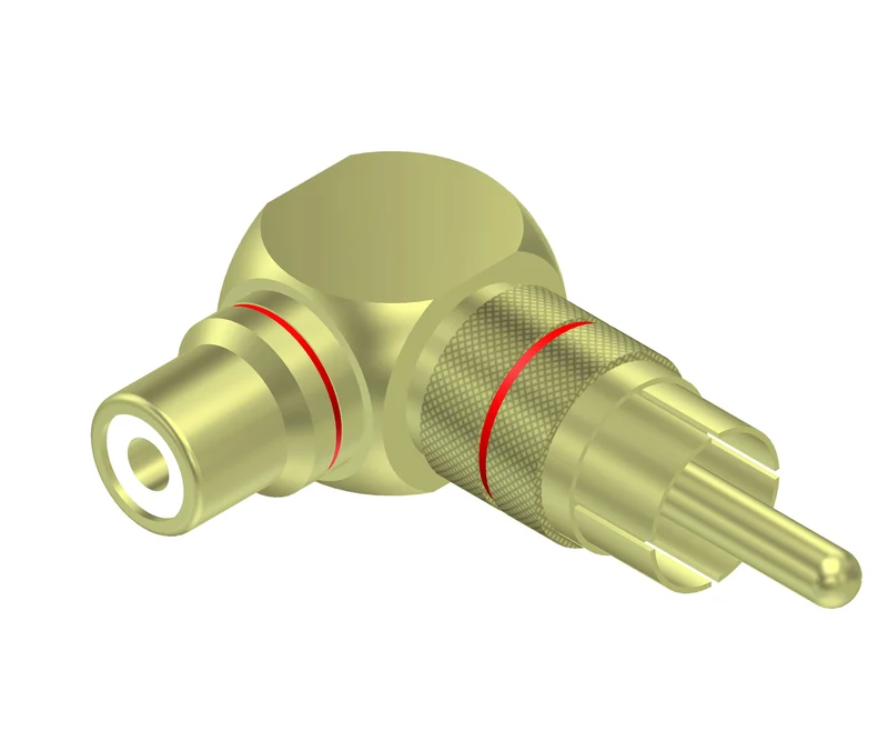 Adapter RCA han > RCA hon vinkel par