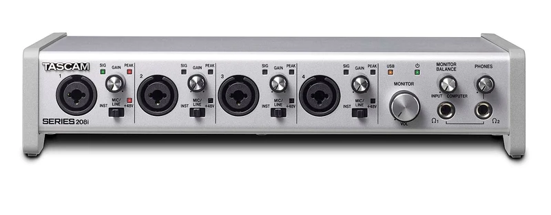 Tascam Series 208i USB audio/Midi-interface med DSP-mixer, 20 in/8 ut