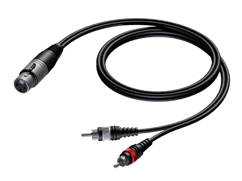 ProCab signalkabel XLR hona > 2 x RCA - 1,5 m