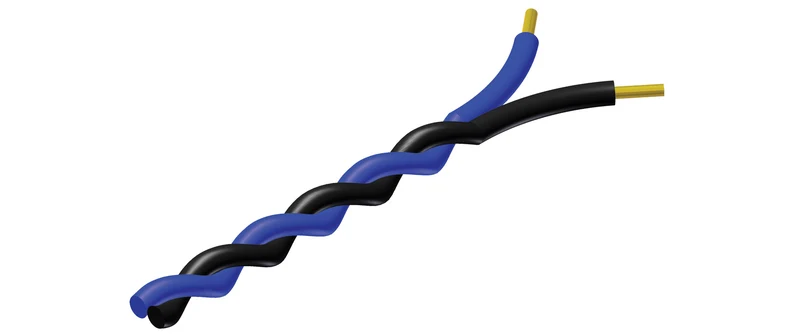 ProCab tvinnat kabel 2 x 0,5 mm² svart - Blå 100 meter