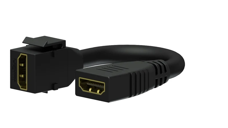 Keystone-adapter med kabel HDMI a till HDMI a, Sort