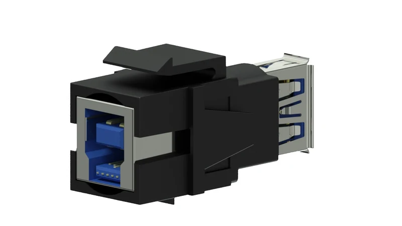 Keystone-adapter usb 3.0a till usb 3.0 b, svart