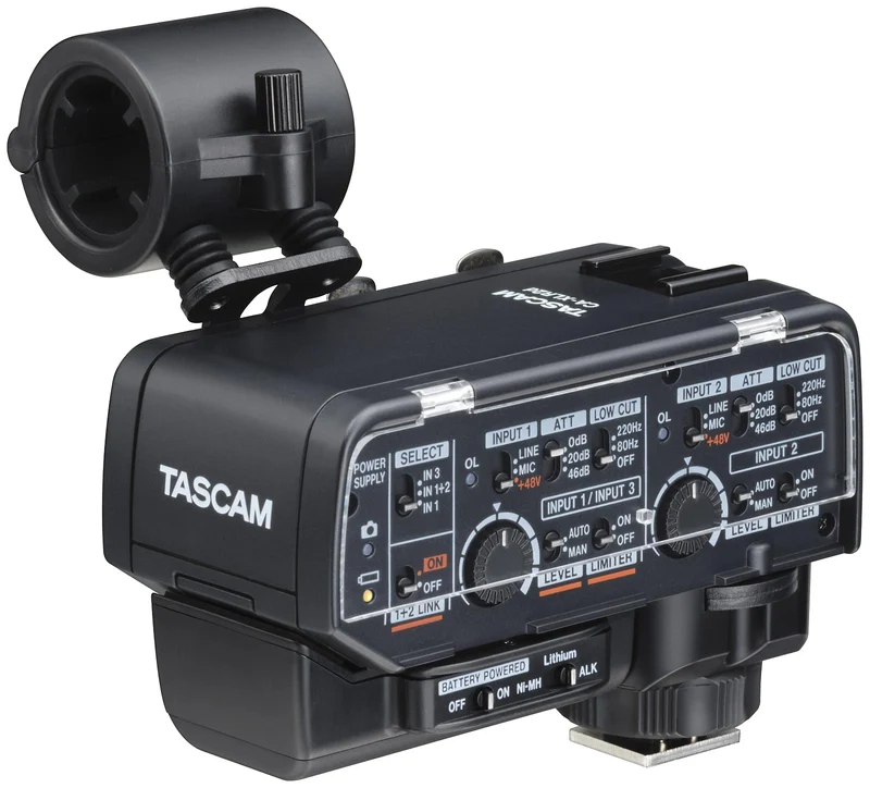 Tascam CA-XLR2D mikrofonadapter för kamera, analog ingång