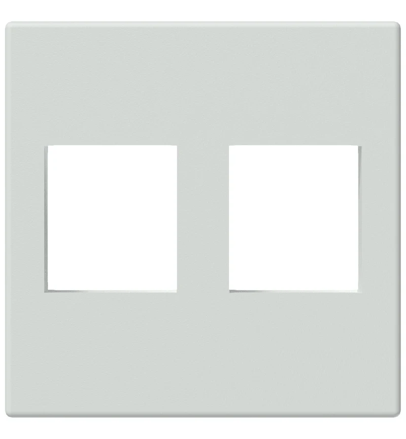 Keystone monteringsplatta 45 x 45 mm f. 2 uttag, Vit