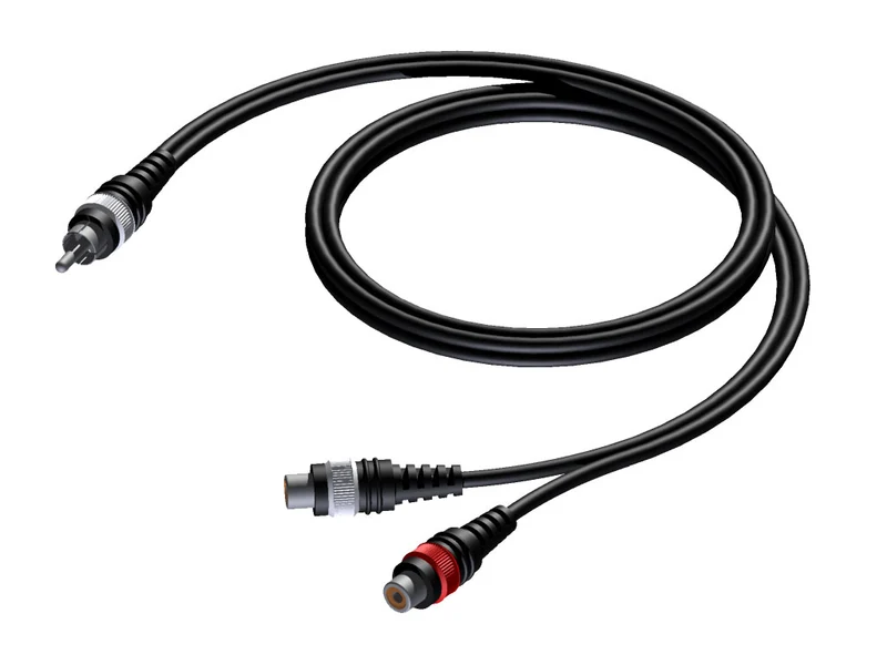ProCab RCA hane > 2 x RCA hona - signalkabel 0,25 meter