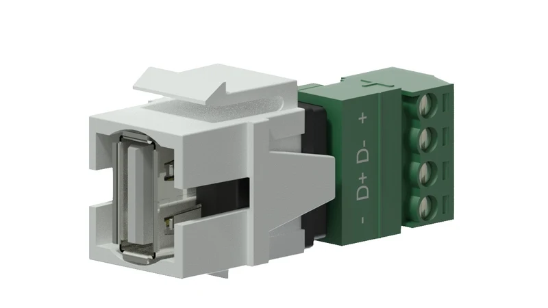 Keystone adapter usb 2.0a till 4-pin tb, Hvid