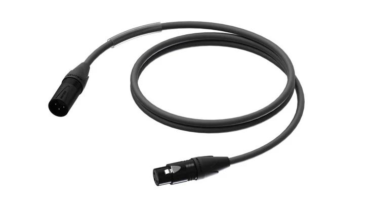ProCab DMX/AES XLR hane > XLR hona med svart Neutrik - 1,5 m (PRD953-1,5)