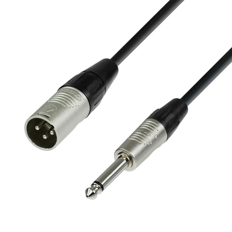 Signalkabel XLR hane till 6,3 mm Jack Mono (3m)
