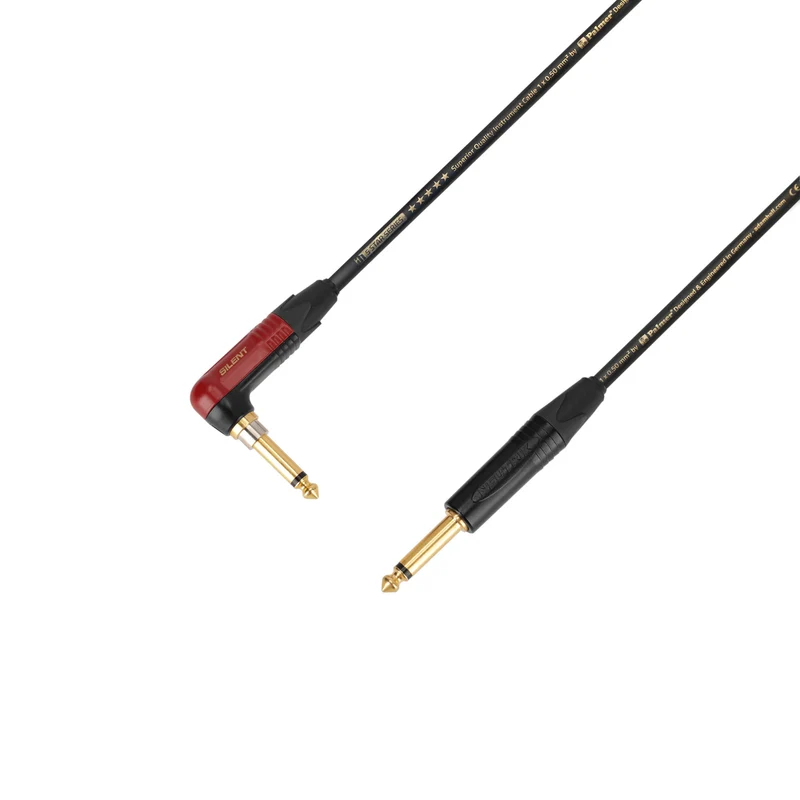 Adam Hall Cables 5 STAR IPR 0600 PALMER® CABLE SILENT - Instrumentkabel | Palmer® & Neutrik silentPLUG® vinklad telekontakt till telekontakt TS | 6 m