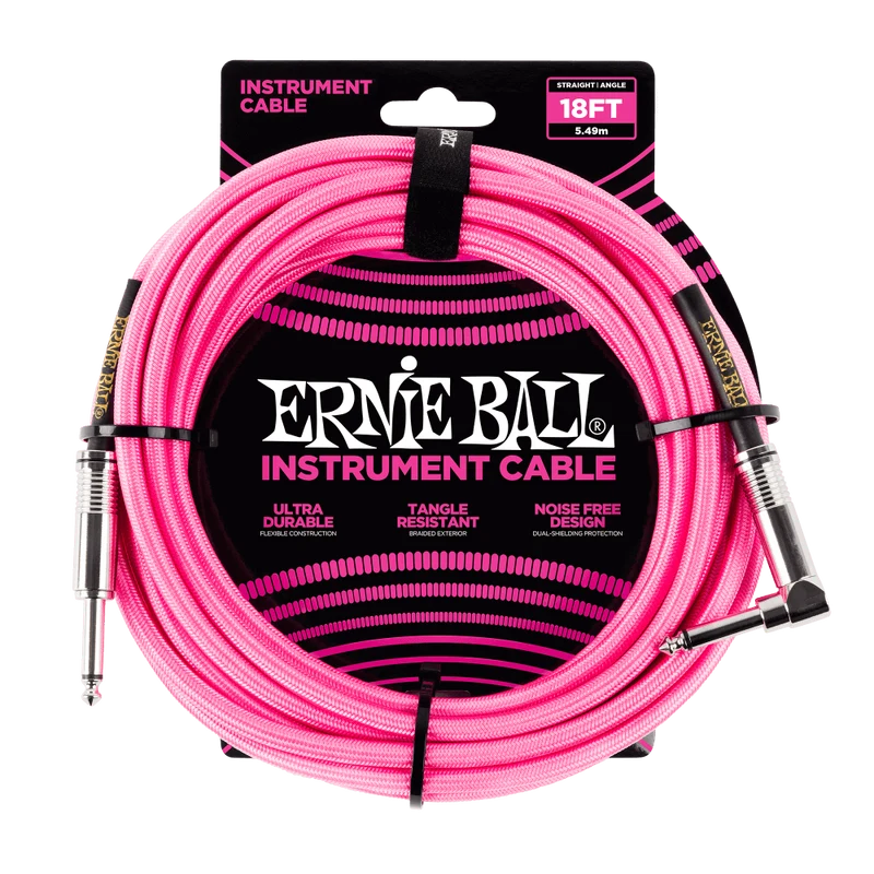 Ernie Ball 6083 gitarrkabel (rosa, 5,4 m)