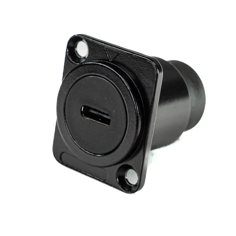 Perfex USB-C till USB-C Chassi Kontakt (Svart)