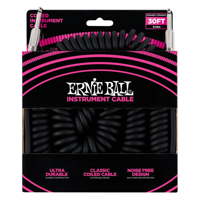 Ernie Ball 6044 gitarrkabel (svart, 9 m)