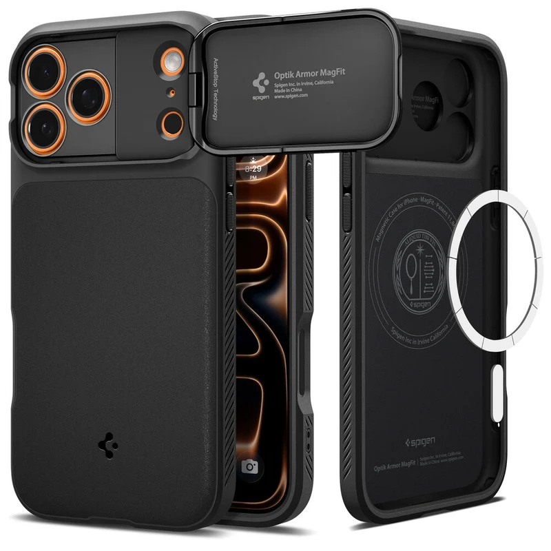 SPIGEN Optik Armor MagSafe Case for iPhone 18 Pro/17 Pro (Black)