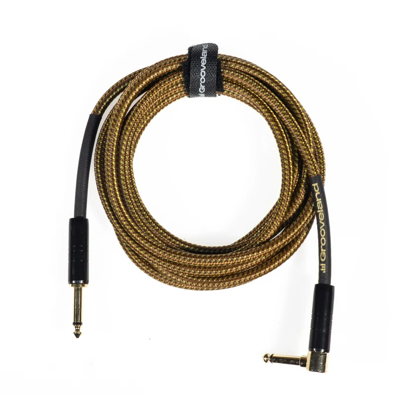 Grooveland Tweed Vinkel Gitarrkabel (3m - Brun)