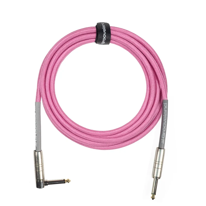 Grooveland Tweed Vinkel Gitarrkabel (3m - Pink)