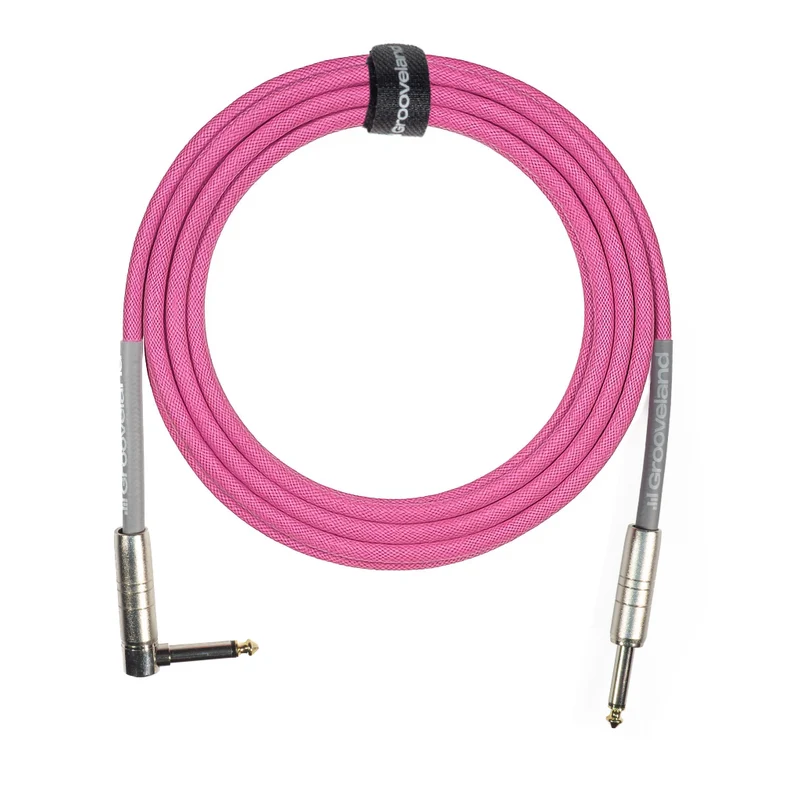 Grooveland Tweed Vinkel Gitarrkabel (6m - Rosa)