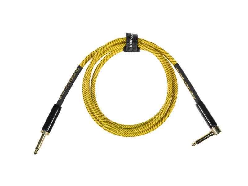 Grooveland Tweed Vinkel Gitarrkabel (1,5m - Gul)