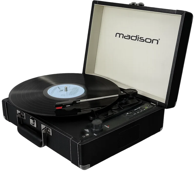 Madison Vintage Skivspelare m. Bluetooth (Svart)