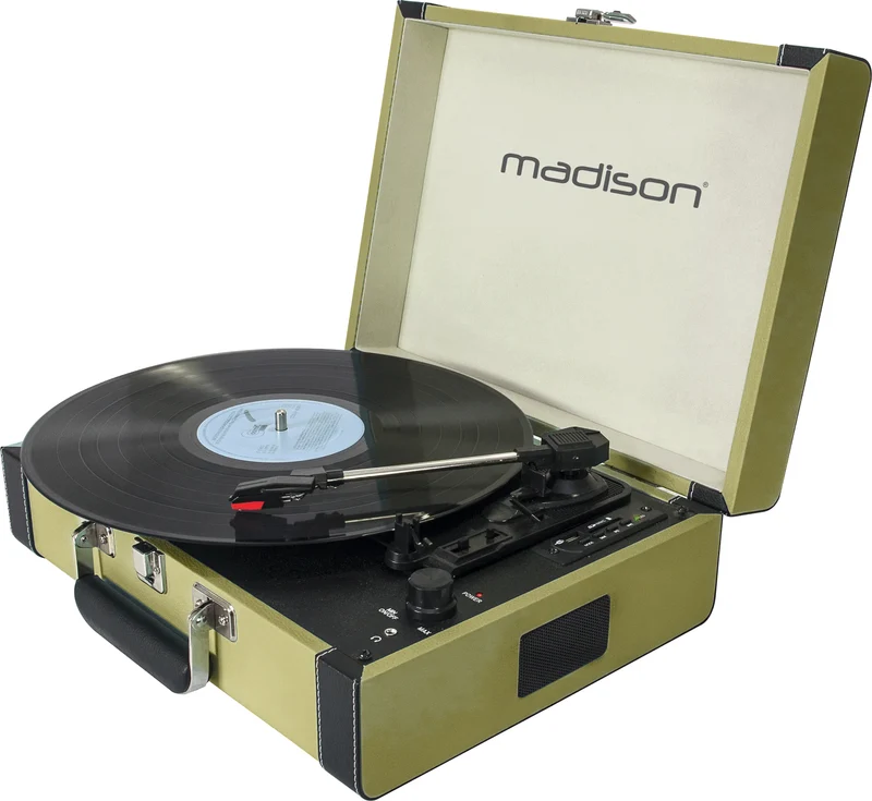 Madison Vintage Skivspelare med Bluetooth (Grön)