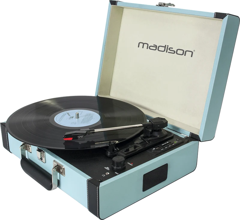 Madison Vintage Pladespiller m. Bluetooth (Lyseblå)