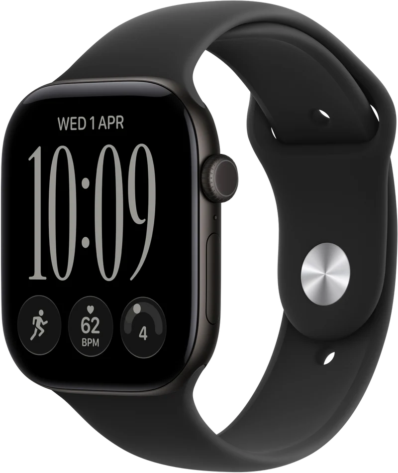 Apple Watch Series 12 GPS 46mm Black Aluminium Case Black Sport Band S/M