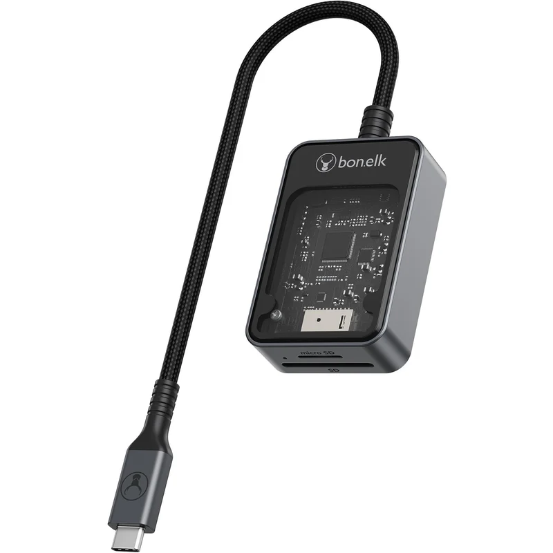 Bonelk Vision Long-Life USB-C to MicroSD/SD Adapter (SG/Clear)