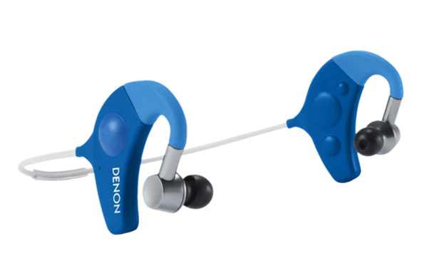 Denon AH-W150 Wireless, Sweat-Proof Fitness Headphones Blue