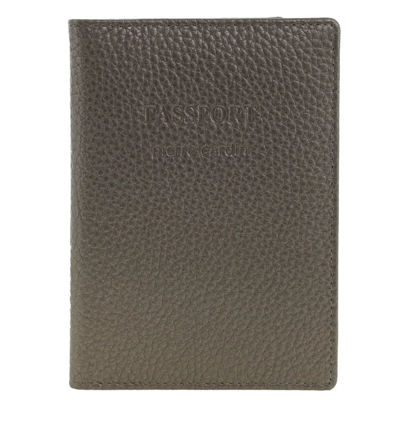 Pierre Cardin Leather Passport Travel Wallet Cover in Metallic Bronze