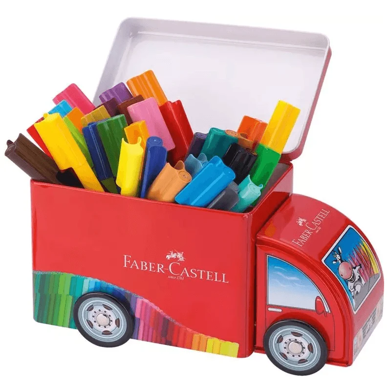 Faber-Castell 33 Connector Pens Markers Tin Truck