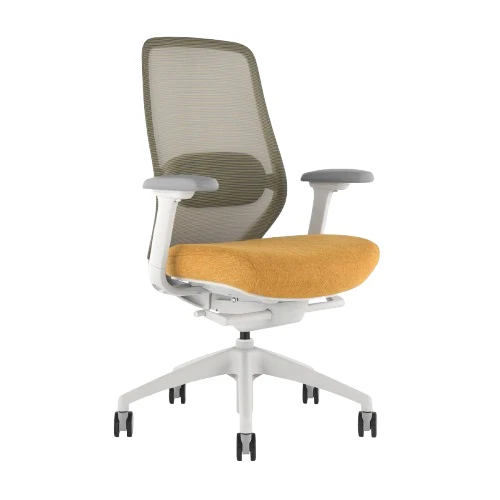 Desky CoilFlex Ergonomic Office Chair - Yellow / No Headrest