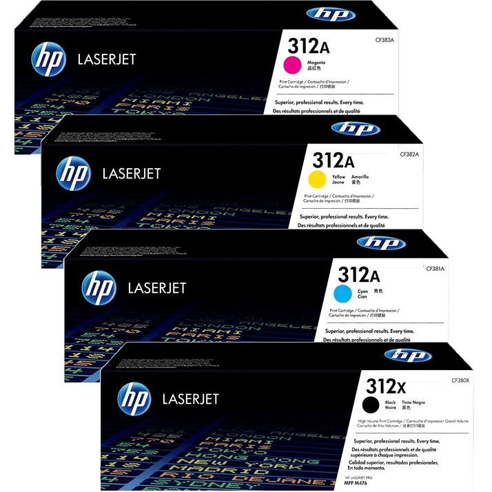 HP 312X/312A Toner Cartridge Bundle Set