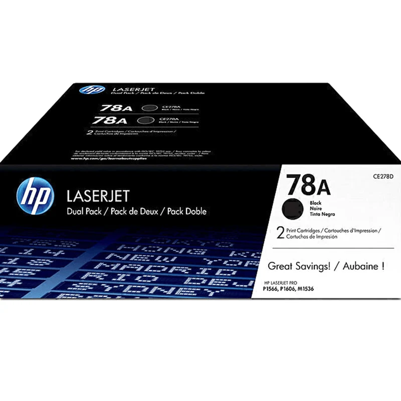 HP 2x 78A Toner Ink Cartridge Black CE278A Genuine LaserJet Twin Pack