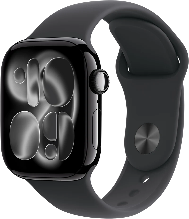Apple Watch Series 11GPS42mmJet Black Aluminium Case - Black Sport Band S/M