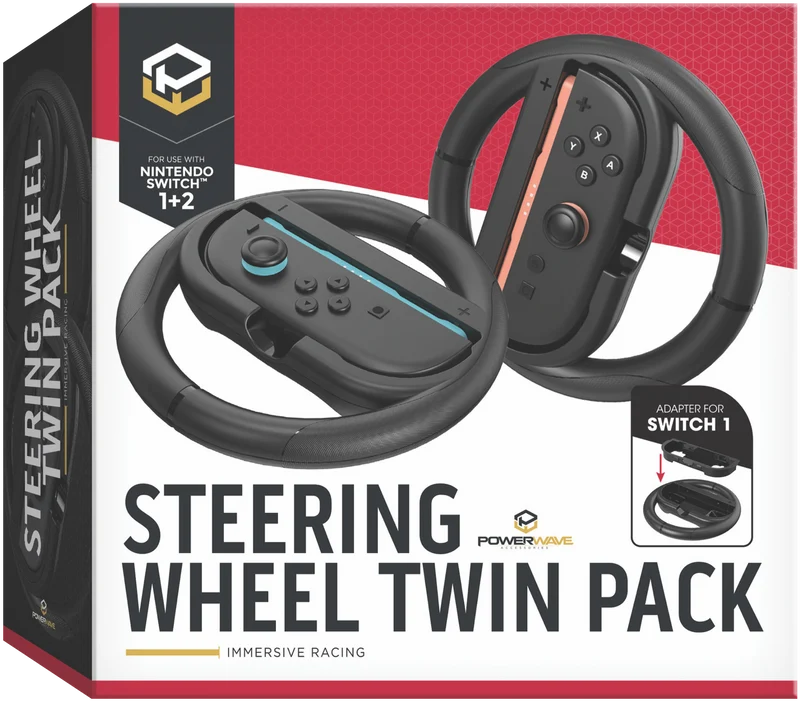 Powerwave Nintendo Switch 1 & Switch 2 Steering Wheel Twin Pack