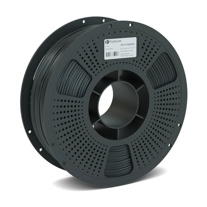 Filaform Naked PETG Matte 3D Printer Filament 1.75mm 1kg (Matte Black)
