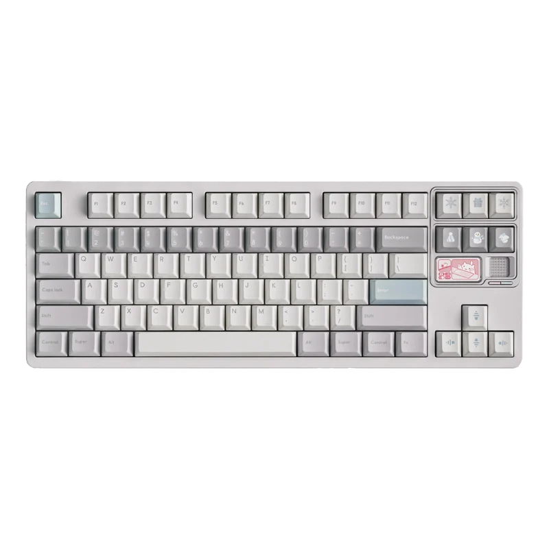 Qwertykeys QK80Mk2 Prebuilt Wireless Mechanical Keyboard (Spray-coated White)