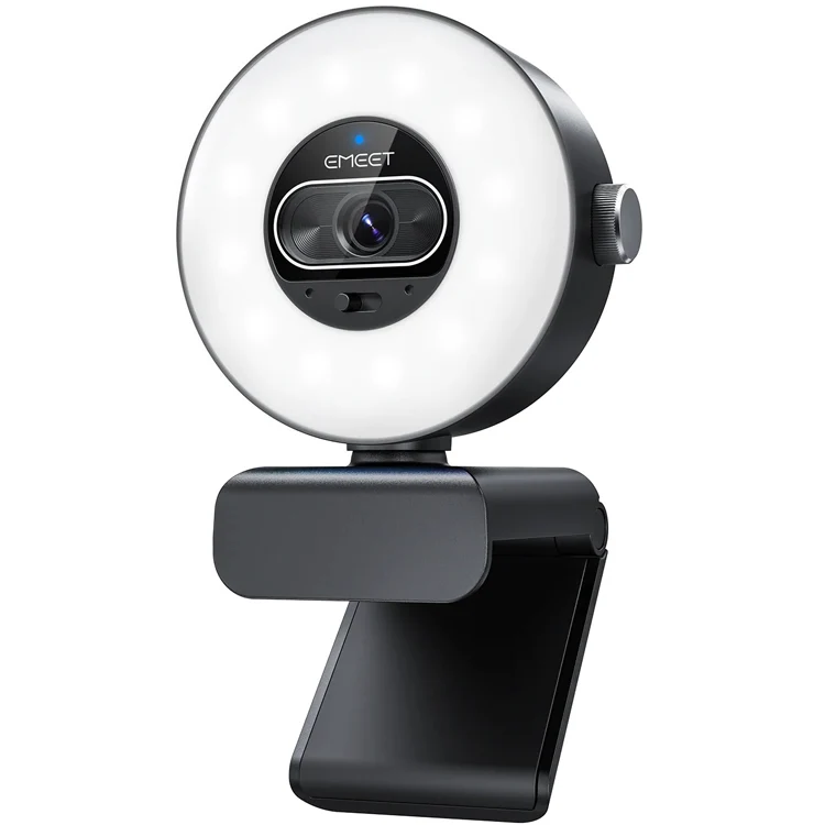 Emeet SmartCam S600L 4K Streaming Webcam with Built-in Ring Light