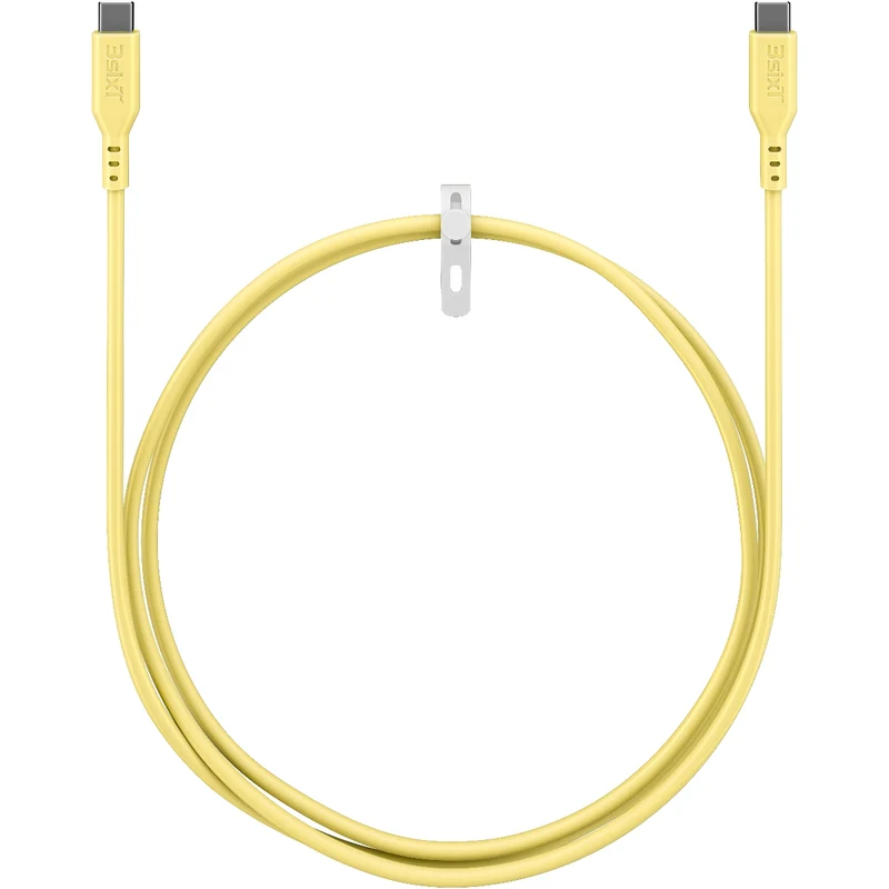 SPLASH USB-C Charging Cable by 3sixT Soft Silicone USB-C to USB-C Cable 1.5m 60W (Yellow)