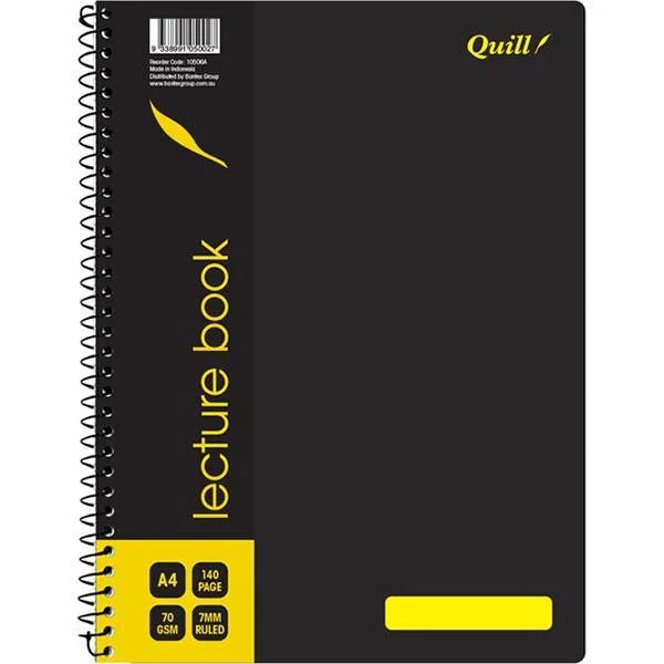 Quill Q906 Lecture Book Spiralbound 70Gsm 140 Page A4