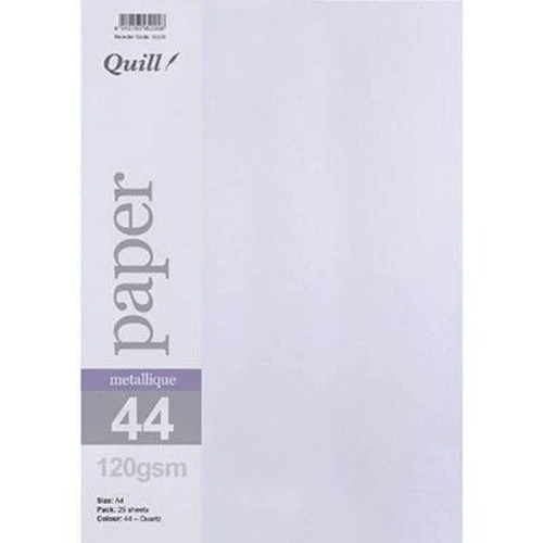 Quill Metallique Paper 120GSM A4 Quartz Pack 25
