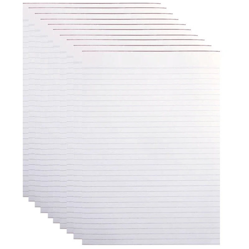 10x Writer Office Writing Pads Paper Ruled 80lf A4 White BULK