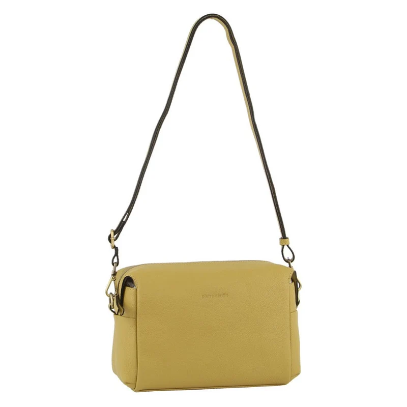 Pierre Cardin Women's Leather Shoulder Crossbody Clutch Bag 24x16cm Yellow
