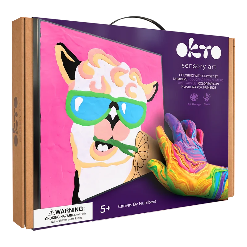 Okto Coloring with Clay Set by Numbers 29x29cm - Llama