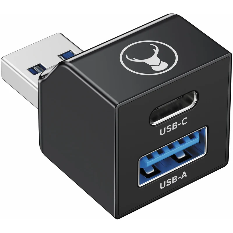Bonelk USB-A to USB-C/USB-A Dual Adapter (Black)