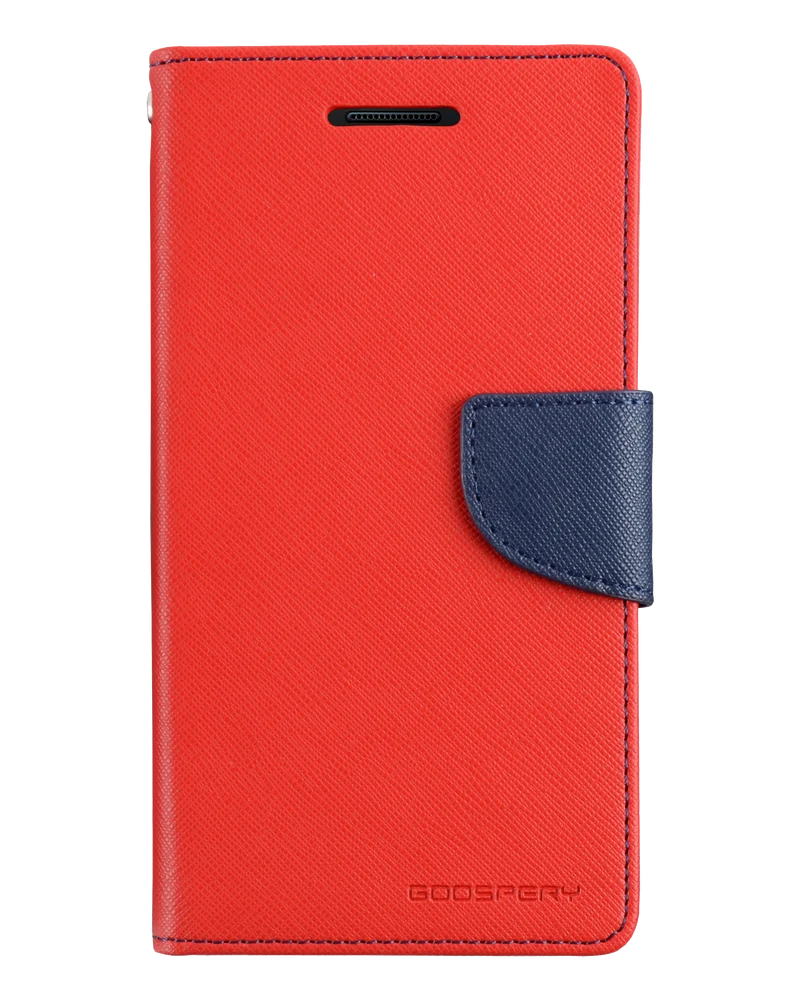 Fancy Diary Case for iPhone 13 Pro - Red/Navy