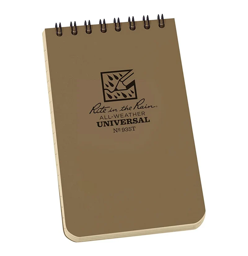 Rite in the Rain | Top Spiral 3 X 5 Polydura Notebook - Universal - Tan