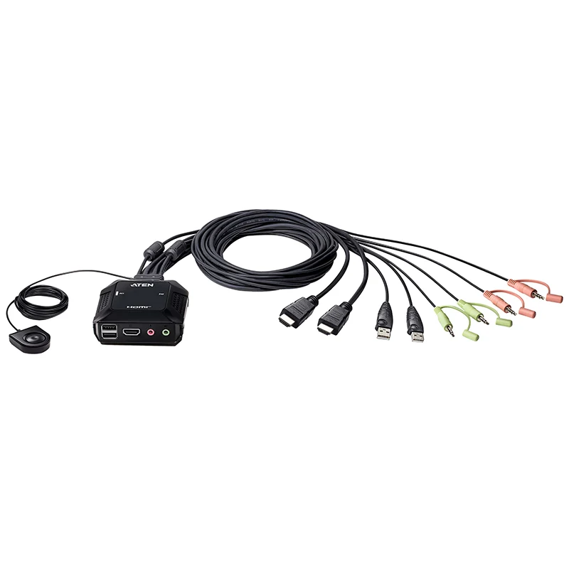 Aten 2 Port USB 4K HDMI Cable KVM Switch (CS22H-AT)